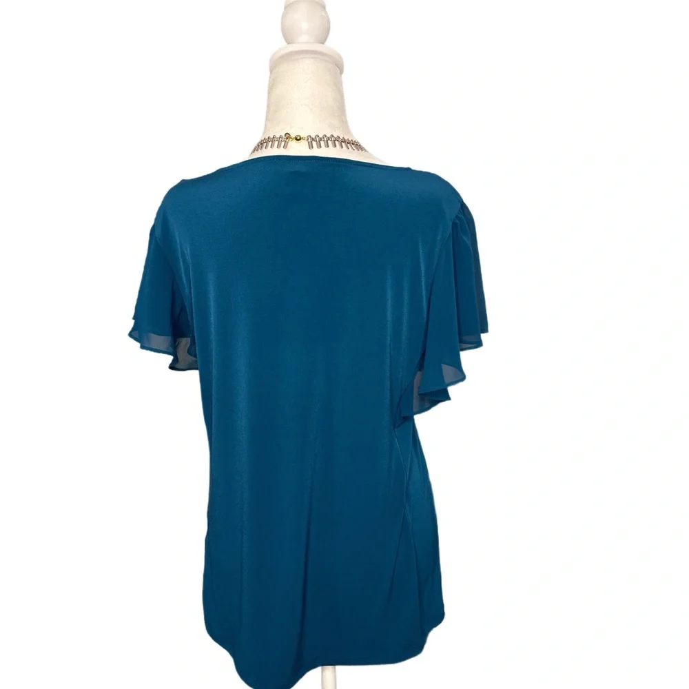 Calvin Klein Blue Flutter Sleeve - Picture 2 of 4